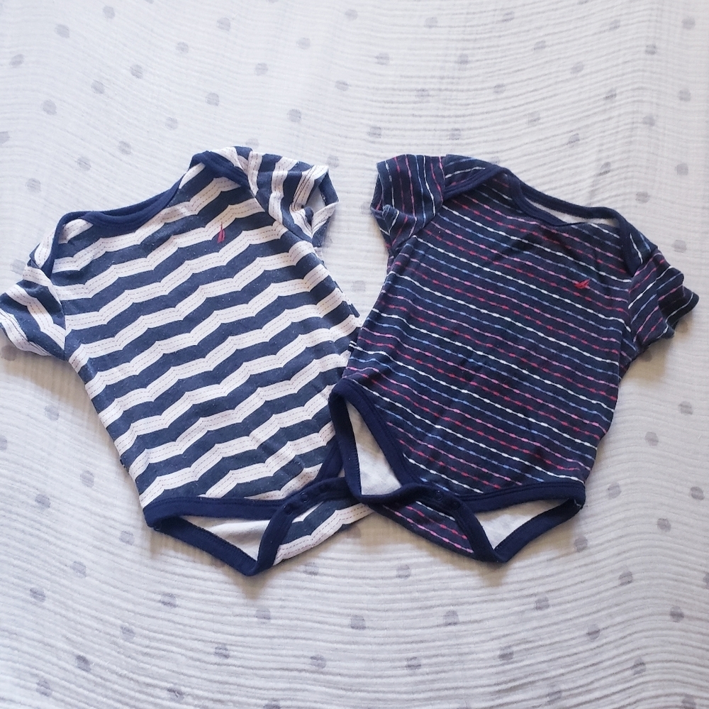 Striped Nautica Baby Onesie Set. EUC.